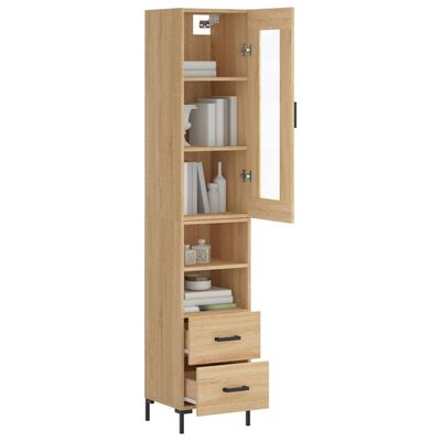 vidaXL Highboard Sonoma Oak 34.5x34x180 cm Engineered Wood