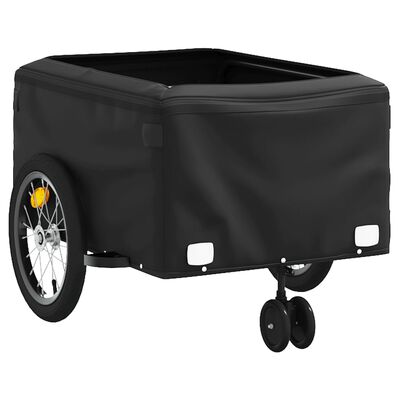 vidaXL Bike Trailer Black and Orange 45 kg Iron