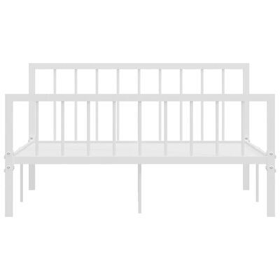 vidaXL Bed Frame without Mattress White Metal 140x200 cm