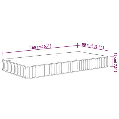 vidaXL Pocket Spring Mattress for Kids Medium 80x160 cm