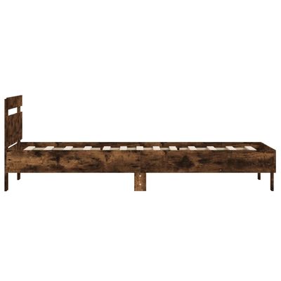 vidaXL Bed Frame without Mattress with Headboard Smoked Oak 100x200 cm