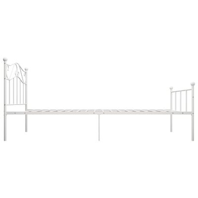 vidaXL Bed Frame without Mattress White Metal 90x200 cm