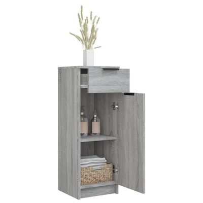 vidaXL Bathroom Cabinet Grey Sonoma 32x34x90 cm Engineered Wood