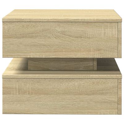 vidaXL Coffee Table with LED Lights Sonoma Oak 50x50x40 cm