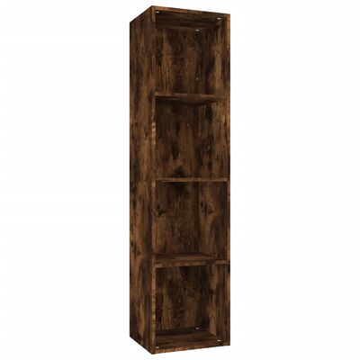 vidaXL Book Cabinet/TV Cabinet Smoked Oak 36x30x143 cm Engineered Wood