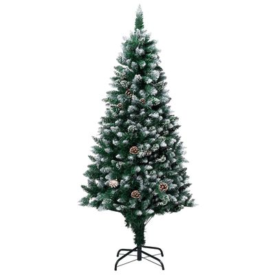 vidaXL Artificial Christmas Tree with Pine Cones and White Snow 150 cm