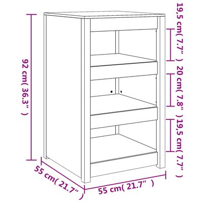 vidaXL Outdoor Kitchen Cabinet 55x55x92 cm Solid Wood Douglas