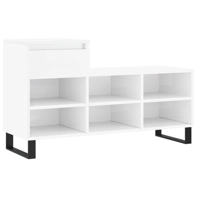 vidaXL Shoe Cabinet High Gloss White 102x36x60 cm Engineered Wood