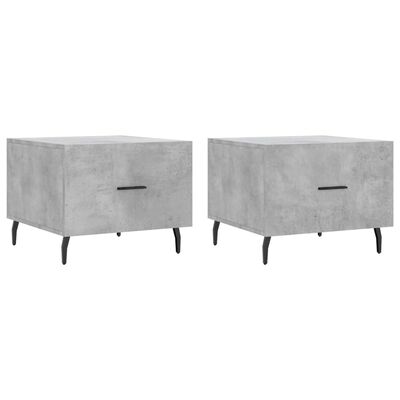 vidaXL Coffee Tables 2 pcs Concrete Grey 50x50x40 cm Engineered Wood