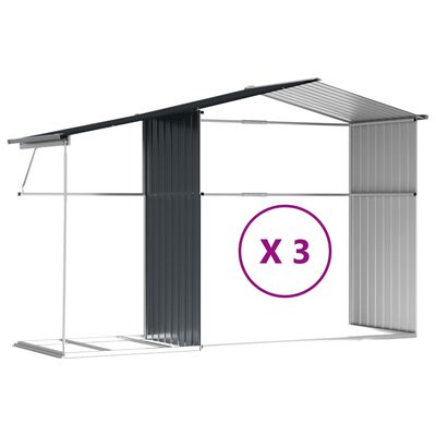 vidaXL Garden Shed Anthracite 277x365.5x179 cm Galvanised Steel