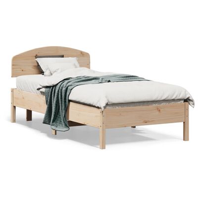 vidaXL Bed Frame without Mattress 75x190 cm Small Single Solid Wood Pine