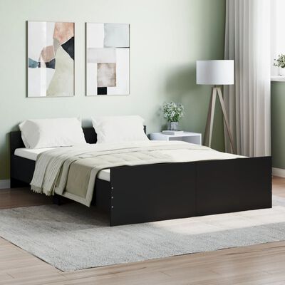 vidaXL Bed Frame without Mattress Black 140x190 cm