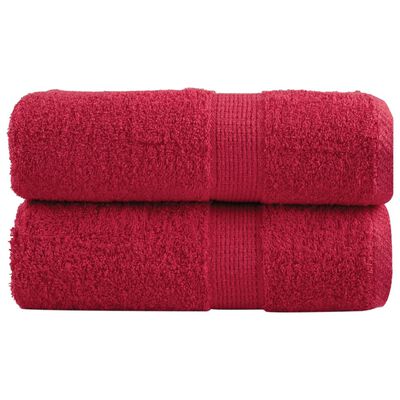 vidaXL Premium Soap Towels SOLUND 2 pcs Red 30x30 cm 600 gsm