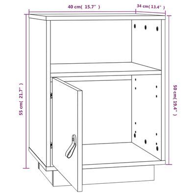 vidaXL Bedside Cabinets 2 pcs Honey Brown 40x34x55 cm Solid Wood Pine