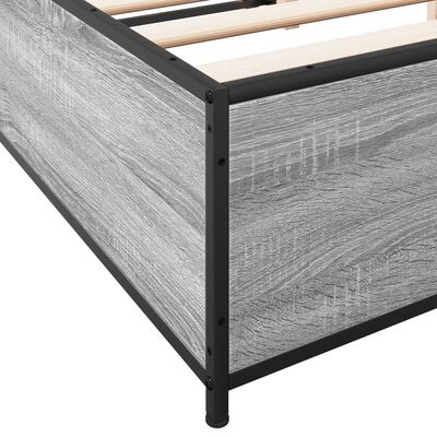 vidaXL Bed Frame without Mattress Grey Sonoma 140x200 cm