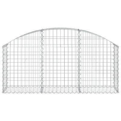 vidaXL Arched Gabion Basket 150x30x60/80 cm Galvanised Iron