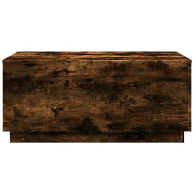 vidaXL Coffee Table with LED Lights Smoked Oak 90x50x40 cm