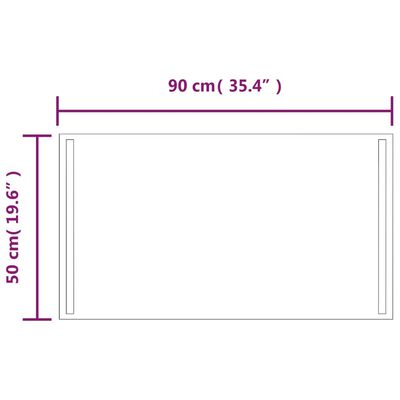 vidaXL LED Bathroom Mirror 50x90 cm