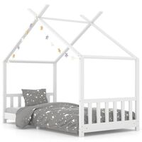 vidaXL Kids Bed Frame White Solid Pine Wood 90x200 cm