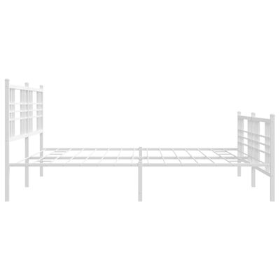 vidaXL Metal Bed Frame without Mattress with Footboard White 200x200 cm