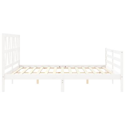 vidaXL Bed Frame without Mattress White 200x200 cm Solid Wood