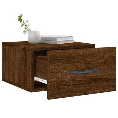 vidaXL Wall-mounted Bedside Cabinet Brown Oak 35x35x20 cm