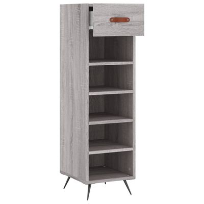 vidaXL Shoe Cabinet Grey Sonoma 30x35x105 cm Engineered Wood