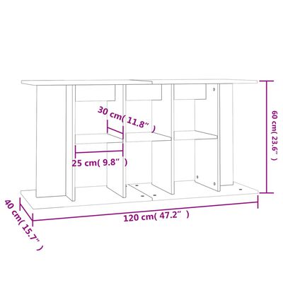 vidaXL Aquarium Stand Grey Sonoma 120x40x60 cm Engineered Wood