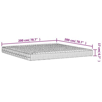 vidaXL Foam Mattress White 200x200 cm Hardness H2 H3