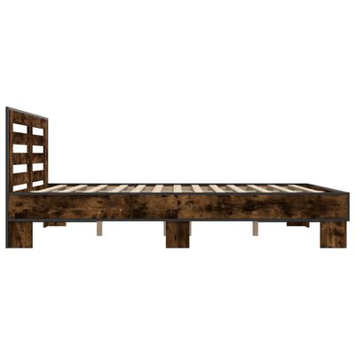 vidaXL Bed Frame without Mattress Smoked Oak 160x200 cm