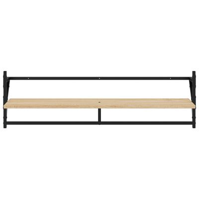 vidaXL 6 Piece Wall Shelf Set with Bars Sonoma Oak Engineered Wood