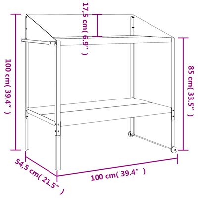 vidaXL Plant Stand Anthracite 100x54.5x100 cm Galvanised Steel