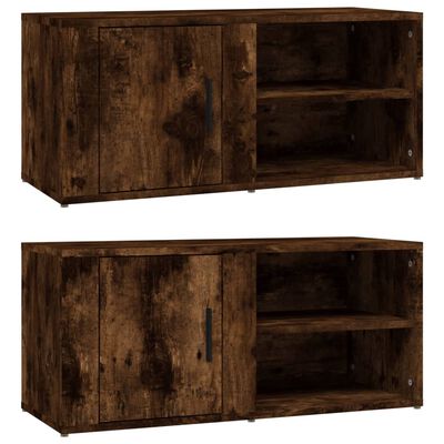 vidaXL TV Cabinets 2 pcs Smoked Oak 80x31.5x36 cm Engineered Wood