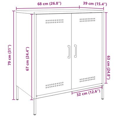 vidaXL Sideboard Mustard Yellow 68x39x79 cm Steel