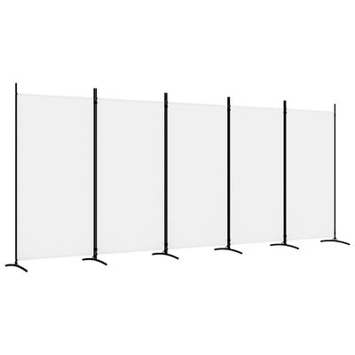 vidaXL 5-Panel Room Divider White 433x180 cm Fabric