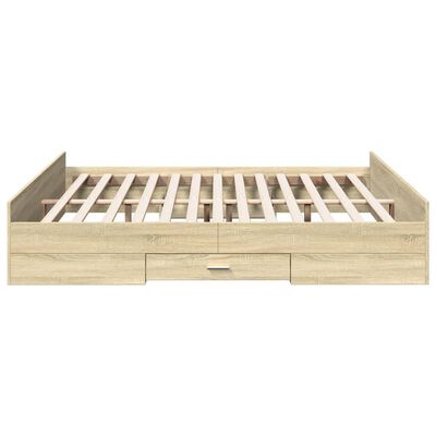 vidaXL Bed Frame with Drawers without Mattress Sonoma Oak 180x200 cm Super King