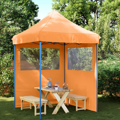 vidaXL Foldable Party Tent Pop-Up with 2 Sidewalls Orange