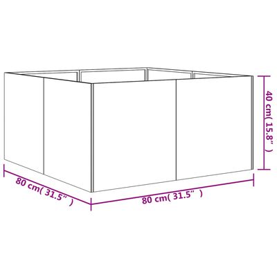 vidaXL Planter 80x80x40 cm Corten Steel