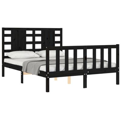 vidaXL Bed Frame without Mattress Black 120x200 cm Solid Wood Pine