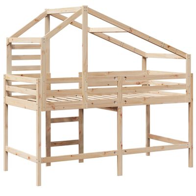 vidaXL Loft Bed with Ladder and Roof without Mattress 80x200 cm