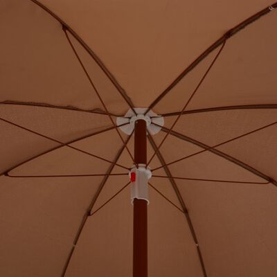 vidaXL Garden Parasol with Steel Pole 240 cm Taupe