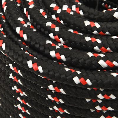 vidaXL Boat Rope Black 12 mm 100 m Polypropylene