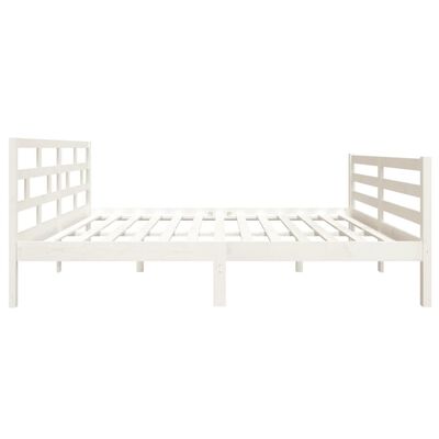 vidaXL Bed Frame without Mattress White Solid Wood 140x190 cm (810411+814195)