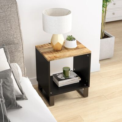 vidaXL Coffee Table 40x31x46 cm Solid Wood Mango&Engineered Wood