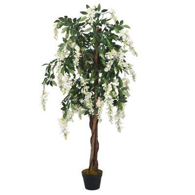 vidaXL Artificial Wisteria Tree 840 Leaves 120 cm Green and White