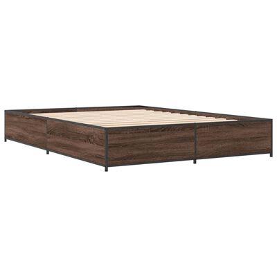 vidaXL Bed Frame without Mattress Brown Oak 140x200 cm