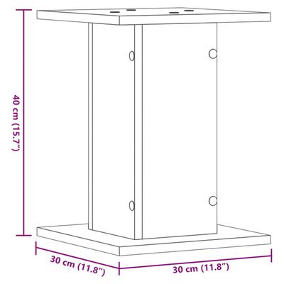 vidaXL Speaker Stands 2 pcs Smoked Oak 30x30x40 cm Engineered Wood