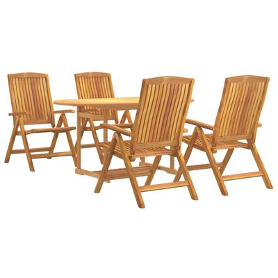 vidaXL 5 Piece Garden Dining Set Solid Wood Teak