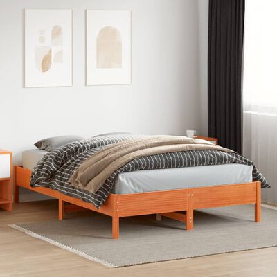 vidaXL Bed Frame without Mattress Wax Brown 120x200 cm Solid Wood Pine