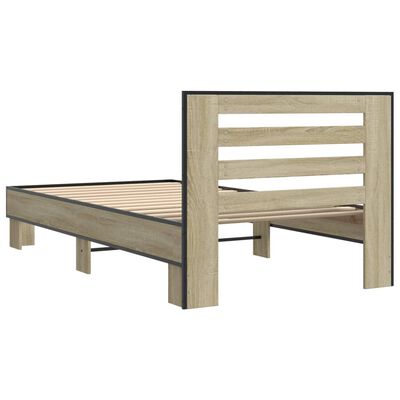 vidaXL Bed Frame without Mattress Sonoma Oak 90x190 cm Single